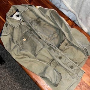 Anthropologie knit back utility cargo jacket